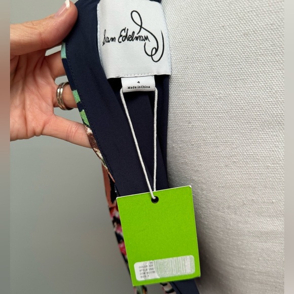 Sam Edleman High Neck Tiered Watercolor Floral Dress NWT - Picture 13 of 14